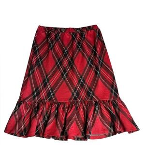 Red Plaid Ruffle Skirt Cato